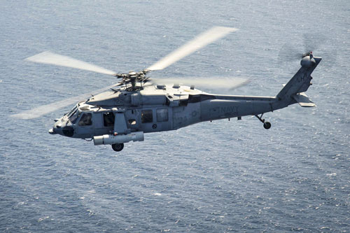 Hélicoptère MH60S avec ALMDS (Airborne Laser Mine Detection System)