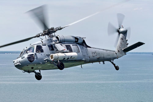 Hélicoptère MH60S avec ALMDS (Airborne Laser Mine Detection System)