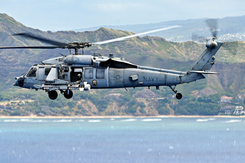 Hélicoptère MH60S avec AMNS (Airborne Mine Neutralization System)