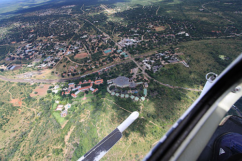 Survol en hélicoptère des chutes Victoria au Zimbabwe