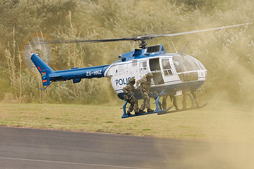 Hélicoptère BO105 ZS-HNZ de la Police d'Afrique du Sud