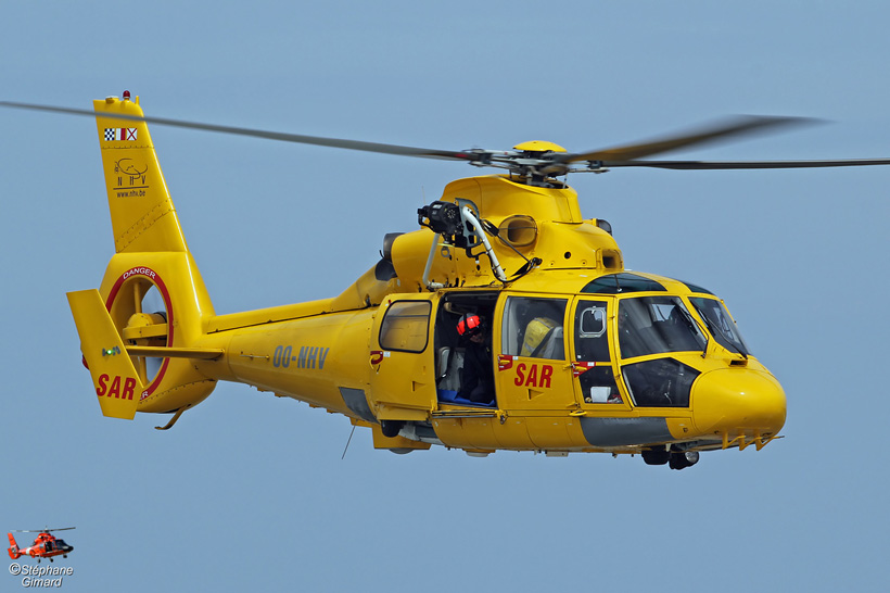 Hélicoptère AS365 N3 Dauphin 2 OO-NHV de la compagnie belge NHV