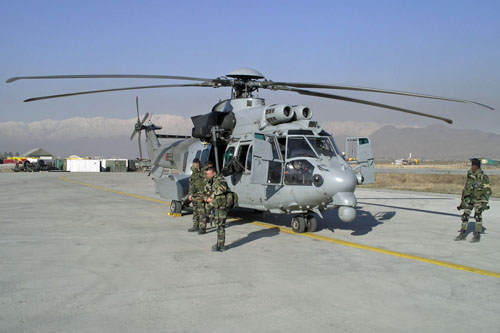 Hélicoptère EC725 Caracal de l'Armee de l'Air en Afghanistan