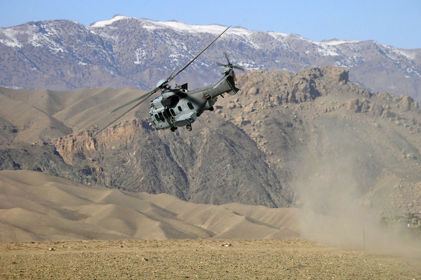 Hélicoptère EC725 Caracal de l'Armee de l'Air en Afghanistan