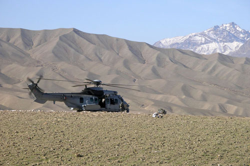 Hélicoptère EC725 Caracal de l'Armee de l'Air en Afghanistan