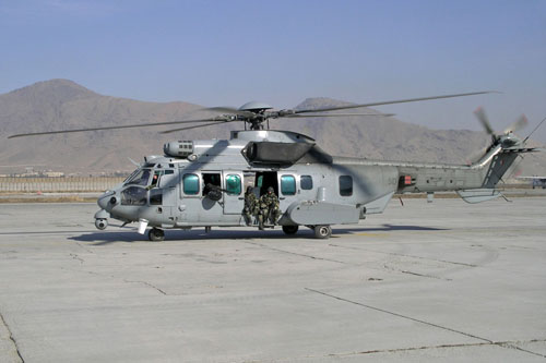 Hélicoptère EC725 Caracal de l'Armee de l'Air en Afghanistan