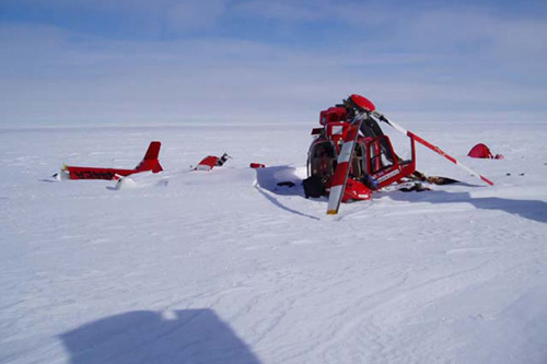 Crash helicoptere en Antarctique