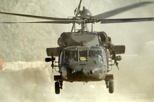 Hélicoptère UH60 Blackhawk de l'US Army en Afghanistan