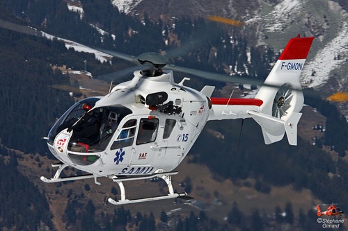 Hélicoptère EC135 du SAMU, opéré par SAF HELICOPTERES