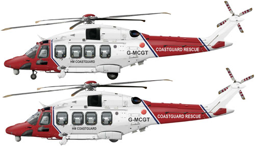 Hélicoptère AW189 HM Coastguard