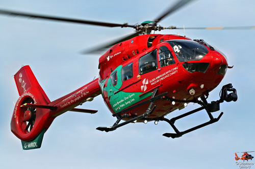 Hélicoptère H145 G-WOBR de Wales Air Ambulance Charity, Cardiff, UK