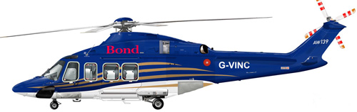 Hélicoptère AW139 G-VINC de BOND