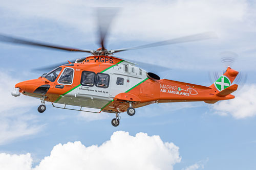 Hélicoptère AW169 G-MGPS de MAGPAS Air Ambulance, UK