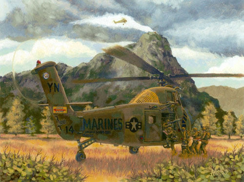 Hélicoptère HUS1 des US Marines au Vietnam