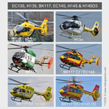 Aide mémoire visuel : comment faire la différence entre un EC135, un H135, un BK117, un EC145, un H145 ou un H145 D3