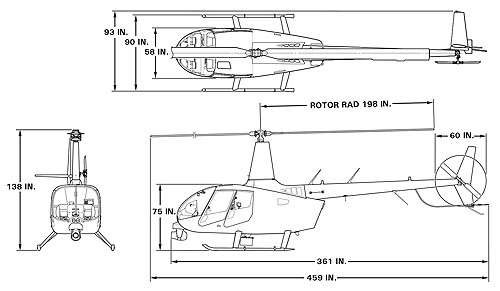 Plan hélicoptère Robinson R66