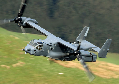 Hélicoptère à rotors basculants CV22 Osprey de l'US Air Force