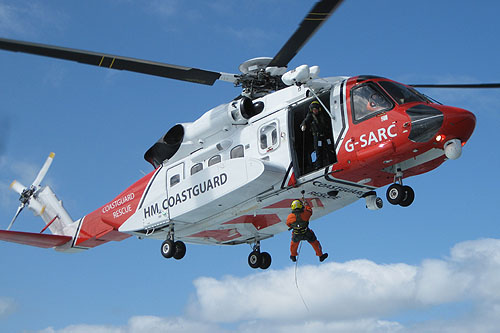 Hélicoptère S92 G-SARC des HM Coastguard