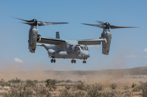 Hélicoptère convertible CV22 Osprey des US Marines 