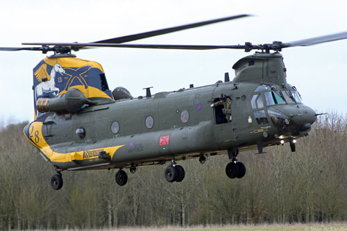 Hélicoptère CH47 Chinook HC2 de la Royal Air Force britannique