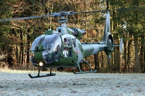 Hélicoptère SA341B Gazelle AH1 XX405 de l'Army Air Corps