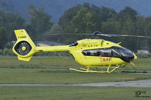 Hélicoptère H145 F-HNOR 5 pales de SAF Training Academy