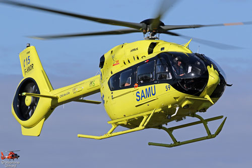 Hélicoptère H145 F-HNOR 5 pales du SAMU 59 de Lille