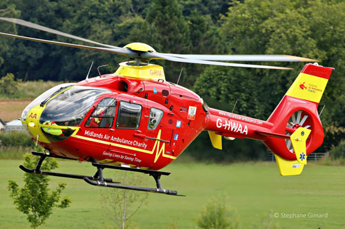 Hélicoptère EC135 G-HWAA de Midlands Air Ambulance Charity