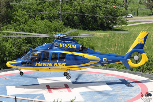 Hélicoptère EC155 N156UM Survival Flight, University of Michigan Health System, Ann Arbor