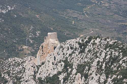 Le château de Quéribus vu du ciel