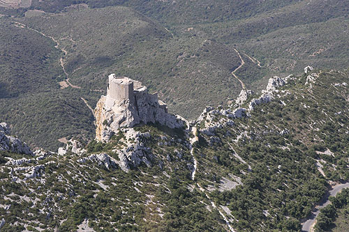 Le château de Quéribus vu du ciel