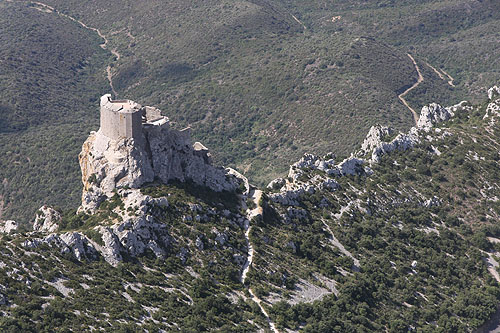 Le château de Quéribus vu du ciel