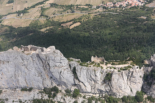 Le château de Peyrepertuse vu du ciel