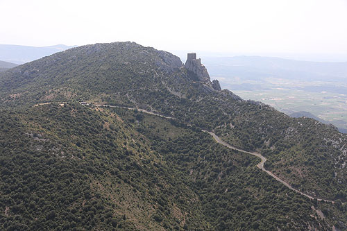 Le château de Quéribus vu du ciel