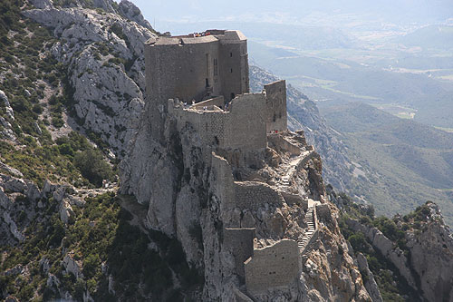 Le château de Quéribus vu du ciel