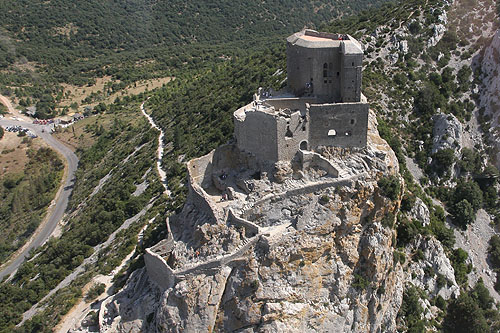 Le château de Quéribus vu du ciel