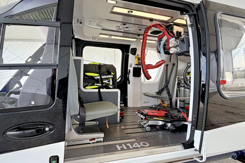 Hélicoptère H140 HEMS, intérieur cabine