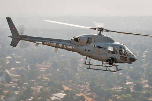 Hélicoptère AS555 Fennec de l'Armée de l'Air engagé en République Centraficaine dans le cadre de l'Opération Sangaris