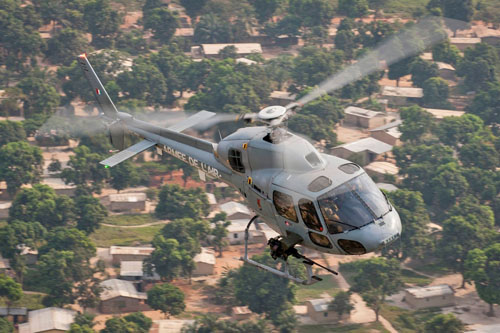 Hélicoptère AS555 Fennec de l'Armée de l'Air engagé en République Centraficaine dans le cadre de l'Opération Sangaris