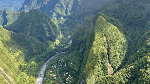 Vol au-dessus de l'île de La Réunion