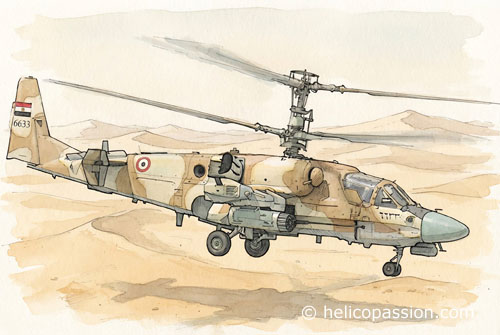 Hélicoptère KA52 de l'Armée égyptienne, en camouflage désert