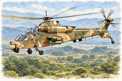 Hélicoptère d'attaque DENEL CSH2 Rooivalk sud-africain