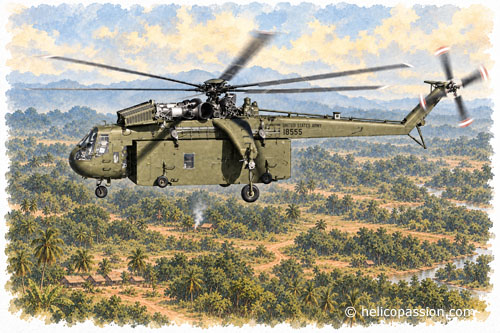 Le CH-54 Skycrane équipé d'un Universal Military Pod
