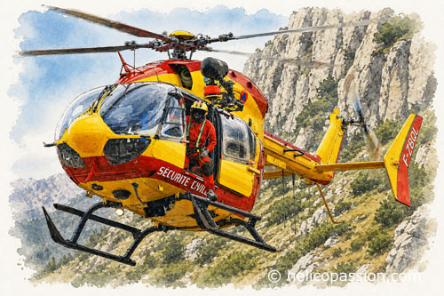 Hélicoptère EC145 Sécurité Civile