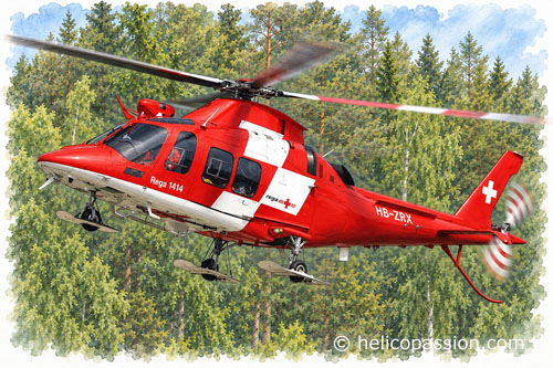 L'hélicoptère AW109 Grand de la REGA suisse