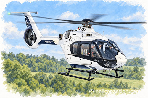 Hélicoptère Airbus H140 – vue générale, rotor 5 pales et dérive en T