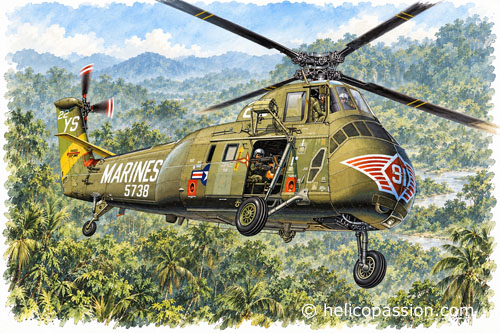 Hélicoptère HUS1 des US Marines au Vietnam