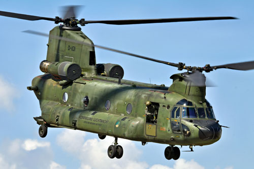 Un Chinook néerlandais, lors de l'exercice Hot Blade, 2018