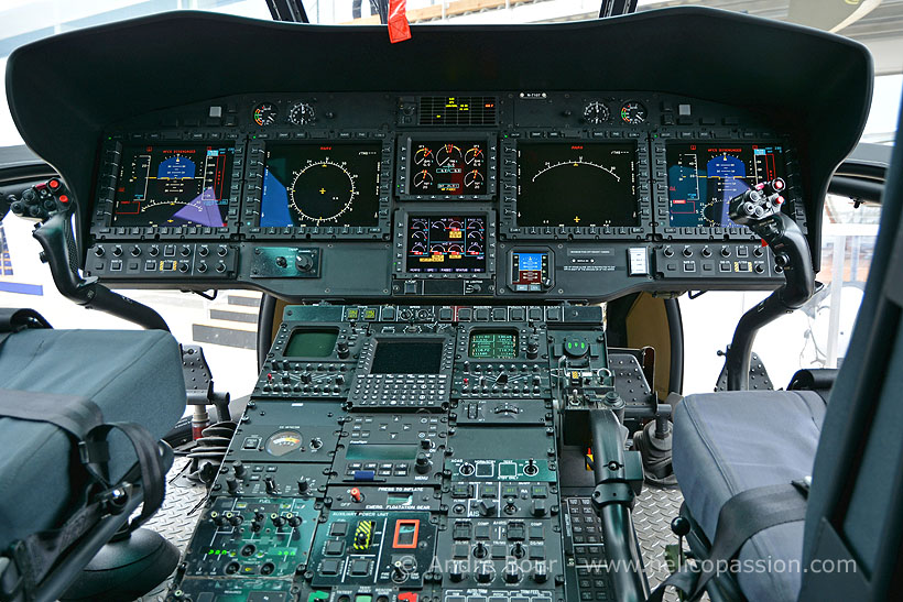 Cockpit of a H225M helicopter