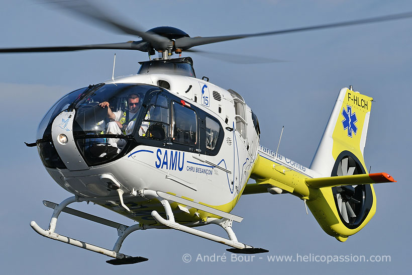 SAMU 25, H135 HEMS helicopter, Besançon, France